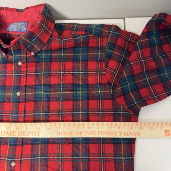 Vtg Pendleton Authentic Boyd Tartan Plaid 100% Wool USA Made Button Down Men XL - Picture 8 of 12